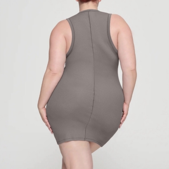 2. NWT SKIMS COTTON RIB TANK DRESS IN SMOKE - Picture 4 of 8
